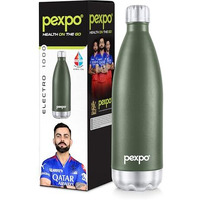 Pexpo Electro Pro 1000 Hot & Cold Isi Certified | Stainless Steel Water Bottle - 980Ml, Military Green | Thermoflask | Office Bottle | Workout | Travelling | Home | Rcb Edition