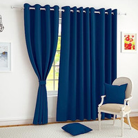 Story@Home Blackout Door Curtains 7 Feet Set Of 2 | Plain Printed | 95% Room Darkening | Thermal Insulated Curtains | Curtain For Living Room | (116 X 215 Cm, Navy Blue) | Perfect For Home Decor
