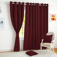 Story@Home Blackout Long Door Curtains 9 Feet Set Of 2 | Plain Printed | 90% Room Darkening | Thermal Insulated Curtains | Curtain For Living Room | (116 X 275 Cm, Maroon) | Perfect For Home Decor