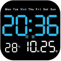 Cbk Digital Alarm Wall Clock Table Clock, 9 Inch Led Clock With Date And Temperature,Auto Dimming, Day Of Week, Remote Control, Perfect For Home Office Table Desk, Living Room