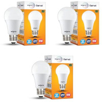 Wipro Garnet Base E27 9-Watt Led Bulb (Pack Of 3, Cool Day Light)
