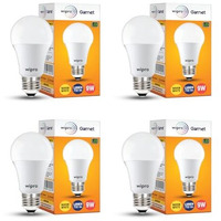 Wipro Polycarbonate Garnet Base E27 9-Watt Led Bulb (Warm White) -Pack Of 4