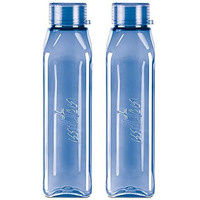 Milton Prime Water Bottles Pack Of 2, 1 Litre Each, Blue, Reusable Plastic Fridge Bottle Set, Bpa Free And Leak Proof Waterbottles For School, Travel, Work
