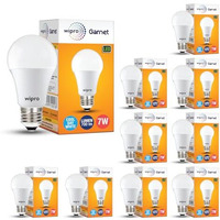 Wipro Garnet 9W Led Bulb For Home & Office |Cool Day White (6500K) | E27 Base|220 Degree Light Coverage |4Kv Surge Protection |400V High Voltage Protection |Energy Efficient | Pack Of 10