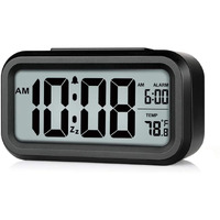 Cbk Digital Alarm Clock Table Clock For Students, Home, Office, Corporate With Automatic Sensor, Date & Temperature. (Black Digital)