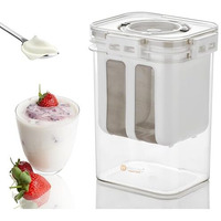 E-Cosmos Greek Yogurt & Hung Curd - 1100Ml Fine Mesh Strainer With Lid | Multifunctional Yogurt Filter | Curd Maker For Home | Perfect For Homemade Yogurt, Curd, Cheese Maker (Greek Yogurt Maker)