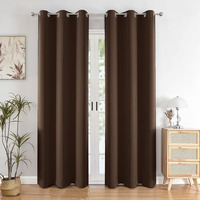 Homemonde Room Darkening Curtain For Long Door 10 Feet Pack Of 2 - Heavy Polyester 97% Blackout Thick Curtains, Room Privacy And Thermal Insulation - (Dark Brown - 120 Inches)