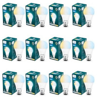 Philips 10-Watt Led Bulb | 3 Colors In 1 Led Bulb | Scene Switch Bulb For Home & Decoration | Color: Tunable White, Pack Of 12