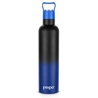 Pexpo Oscar Thermosteel Water Bottle, Hot And Cold For Hours, Vacuum Insulated Isi Certified Flask, Steel Water Bottle For Kids | Office | Workout | Travelling | (Black & Blue Ombre, 750Ml)
