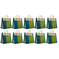 Soman Jute Thamboolam Bags For Return Gifts Gb-Set Of 10, Multicolor
