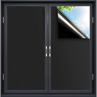 Woohome Privacy Window Film Decorative Window Black Uv Reflective Frosting Film Window Sticker Window Frosted Vinyl Sheets For Front Door/Bathroom/Sidelight/Small Windows (12" X 96")