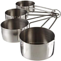Inkulture Stainless_Steel Measuring Cups & Spoon Combo For Dry Or Liquid/Kitchen Gadgets For Cooking & Baking Cakes/Measuring Cup Set Combo With Handles (Set Of 4 Cups)