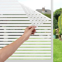 Woohome Privacy Window Film Decorative Window Strip Line Frosting Film Window Sticker Window Frosted Vinyl Sheets For Front Door/Bathroom/Sidelight/Small Windows (12" X 100")