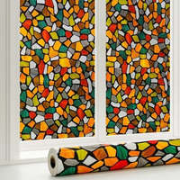 Woohome Privacy Window Film Decorative Window 6D Stone Frosting Film Window Sticker Window Frosted Vinyl Sheets For Front Door/Bathroom/Sidelight/Small Windows (12" X 24")