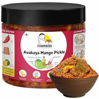 Farmdidi Avakaya Pickle 325G | Homemade Spicy Andhra Style Mango Pickle | Made With Groundnut Oil | South Indian Aam Ka Achar | Theekha Handmade Avakai Pickles | No Chemical Preservatives