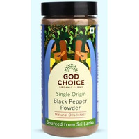 God Choice Organic Farms - Black Pepper Powder 250G | Single Origin | No Additives | Iron-Pounded | Unadulterated
