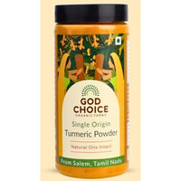 God Choice Organic Farms - Turmeric Powder | Single Origin | No Additives | Iron-Pounded | Unadulterated | Antioxidant & Anti-Inflammatory | Pure Haldi (250G)