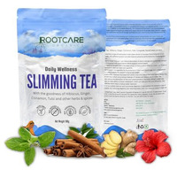 Rootcare Organics Slimming Tea | Herbal Blend With Green Tea, Hibiscus, Ginger & Cinnamon | Supports Weight Management | Natural Detox & Anti-Inflammatory | 100% Organic | 100G Pack