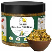 Farmdidi Rajasthani Green Chilli Pickle 325G | Marwadi Hari Mirch Ka Achar | Spicy Homemade Pickles | Theeka Ghar Ka Achaar| Mustard Oil | No Garlic | No Preservatives