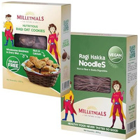 Milletnials Ragi Millet Oats Cookies And Ragi Millet Hakka Noodles Ready To Cook, Zero Maida, 100% Vegan, No Atta, No Preservatives, Healthy Millet-Based Noodles (Ragi Millet Oats Cookies And Ragi Millet Hakka Noodles)