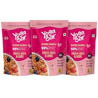Yogabar Wholegrain Breakfast Muesli Fruits, Nuts + Seeds With Flax And Chia Seeds, 700 G Pack Of 3 - Whole Grain