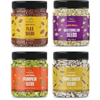 Greenfinity Natural Raw Seeds Combo Pack Of Pumpkin, Sunflower, Flax, Watermelon 250G Each, 1Kg Total