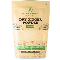 First Bud Organics Dry Ginger Powder - 250Gm | Organic Ginger Powder With High Gingerol Content | Non Gmo, Gluten Free & No Preservatives | Perfect For Cooking, Baking, Smoothies, And Teas