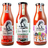 The True Tomato Homemade Tomato Ketchup Classic, Bell Pepper Chilli , Kids No Chilli Pack Of 3 | Homemade And Made To Order |Natural | 80% Fresh Tomatoes | No Chemicals, No Added Colors, No Oils, No Preservatives, No Thickeners (220 Gram, Classic + Bell Pepper Chilli + Kids No Chilli)