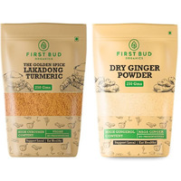First Bud Organics Golden Spice Lakadong Turmeric Powder And Ginger Powder Combo Chemical Free Haldi And Ginger Powder