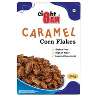 8:00 Am Corn Flakes Caramel 300 Gram, No Cholesterol, Trans Fat, Artificial Additives, Source Of Fiber, Contains Iron & Zinc, Crunchy & Nutritious Whole Grain Breakfast Cereal