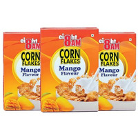 8:00 Am Corn Flakes Mango 300 Gram (Pack Of 3), Golden Corns & Mango, No Cholesterol, Trans Fat, Artificial Additives, Iron & Calcium, Crunchy & Nutritious Whole Grain Breakfast Cereal