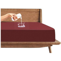 Trance Cotton Feel Terry Ultra Soft Waterproof Mattress Protector | Breathable - Hypoallergenic Mattresses Cover (72X84 Inch | 6X7 Feet, Maroon - Pack Of 1)