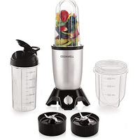 Cookwell Bullet Mixer Grinder (3 Jar, 2 Blade, Silver) - Copper, 600 Watts - 2 Year Warranty