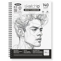 Anupam Sketch-O Sketchbook A4 | 50 Sheets 100 Pages | 140Gsm | Durable Acid Free Drawing Paper |Side Spiral-Bound Sketchpad For Artists Kids & Professionals For Marker Colored Pencil Charcoal