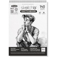Anupam Sketch-O Sketchbook A3 | 50 Sheets 100 Pages | 140Gsm | Durable Acid Free Drawing Paper | Top Spiral-Bound Sketchpad For Artists & Professionals For Marker Colored Pencil Charcoal Pastels