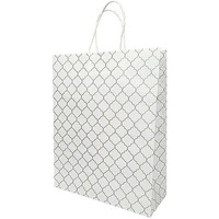 Aakriti Craft Paper Bags, Carry Bag For Wedding Party Craft Retail Packaging, Recycled Twist Handles Colorful White Small Gift Bags Shopping Bags (30 Pcs)