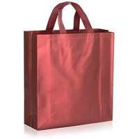 Drapme Medium Size Pack Of 20 Pcs Matt Metallic Laminated Non-Woven Reusable Eco-Friendly Party Return Gift Bags (Maroon) (Medium 12X13X4 Inch)