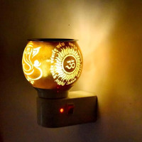 Panca Glass Kapoor Dani, Electric Camphor Diffuser Ganesh Ji Om Electic Camphor Burne, |Multipurpose Incense Aroma Dhoop Dani|Camphor Burner Diffuser|Electrical Night Lamp For Office, Home