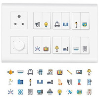 11 Strokes Switch Board Stickers For Home - 3 Sheets Self Adhesive, Electric Switch Board Covers, Vinyl Transparent Stickers For Switches, Light Fan Stickers, Wall Switch Board Stickers, 22.9 Cms