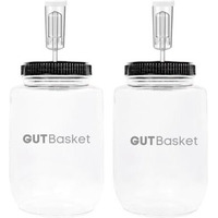 Gutbasket Fermenter 2 L (2 Jars)- Glass Fermentation Jar With Airlock And Lid | Ideal For Making Small Batches Of Fermented Beverage At Home, Blue