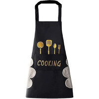 Docat Apron For Kitchen Cooking Waterproof Apron For Women Men With Pockets And Side Coral Velvet For Wiping Hands Towel Grill Cooking Bbq Kitchen Chef Apron Kitchen Accessories Items For Home Cooking