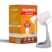 Halonix Polycarbonate Magnus Desk Light | With 4.9W Led Bulb | B22 Holder | Light Weight | Easy To Use Study Lamp | Designer Study Light |,Beige