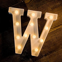 Satyam Kraft 1 Pcs Marquee Alphabet Letter Led Light | Decorative Name Lamp For Home, Bedroom, Wedding, Birthday, Anniversary & Romantic Gift And Night & Wall Lamp () (W, Big)
