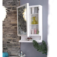 Parasnath New Look Modern Bathroom Cabinet With Mirror, White Colour Crafted From Premium Plastic Multi-Level Storage And Hidden Toothbrush Holder, 6 Year Manufacturer Warranty-Made In India