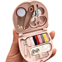 Rianz Mini Travel Sew Kit Beginner Mini Sewing Box Pocket Folding Sewing Kit, With Sewing Needle, Thread, Cutton, Pin, Scissors, Clip, Needle Threader - 1 Pc