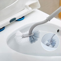 Wolpin Polypropylene Multipurpose Angular Toilet Cleaner Brush Bathroom Floor Cleaning Brush Sink Brush (Pack Of 1) For Indian Western Toilet