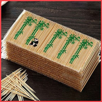 Wolpin 1000 Pieces Wooden Toothpicks Sticks Double-Headed Bamboo Tooth Pick