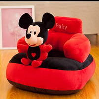 Homescape Baby Soft Plush Cushion Sofa Seat Or Rocking Chair For Kids (Use For Baby 0 To 2 Years, Red And Black