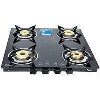 Thermador Ecoflame 4 Burner Gas Stove Glass Top Manual Ignition | Brass Plated Burners | Four Burner Gas Stove | Lpg | Isi Certified | 1 Yr Manufacturer Warranty