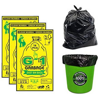 G 1 Garbage Bags And Covers Large Size Black Color 25 X 30 Inch Pack Of 3, 42 Pieces, Plastic, Pack Of 42